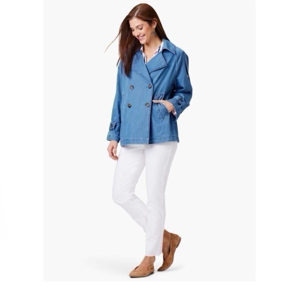 NEW Nic + Zoe Denim Femme Trench Coat - Picture 2 of 11